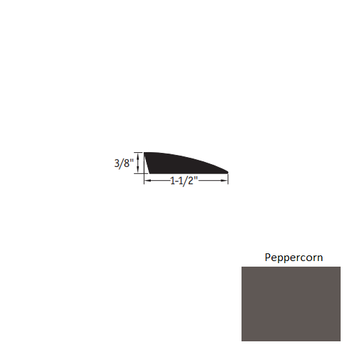 Johnsonite Peppercorn Vinyl Moulding / Trim - 3/8" X 12 Ft (144") Carpet Reducer - Carpet Reducer