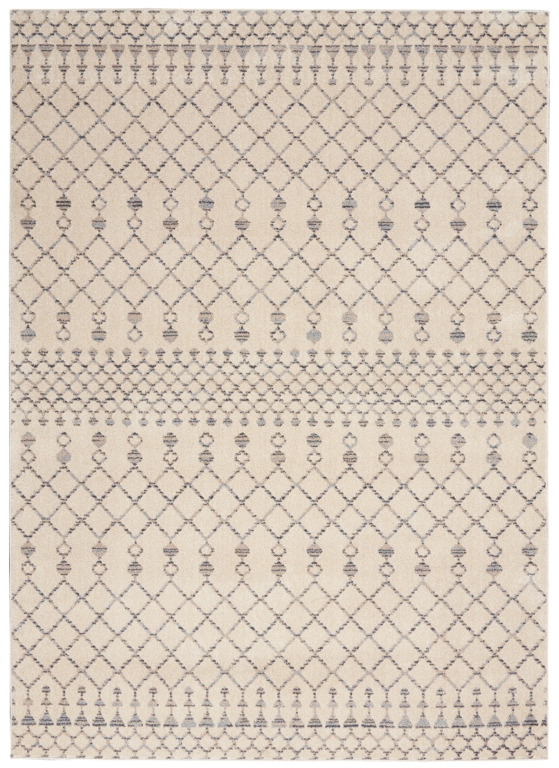 Palermo Beige / Grey Bohemian Area Rug 3 Ft x 5 Ft
