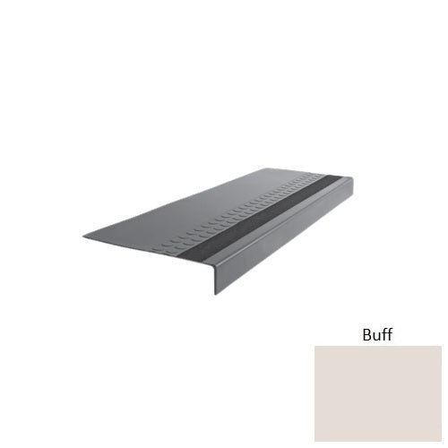 Flextones Buff Type 585 With Flush Ribbed / Smooth Insert Distinct Designs Rubber - 12" X 72" Stair Tread - Rbt Radial High Profile Design