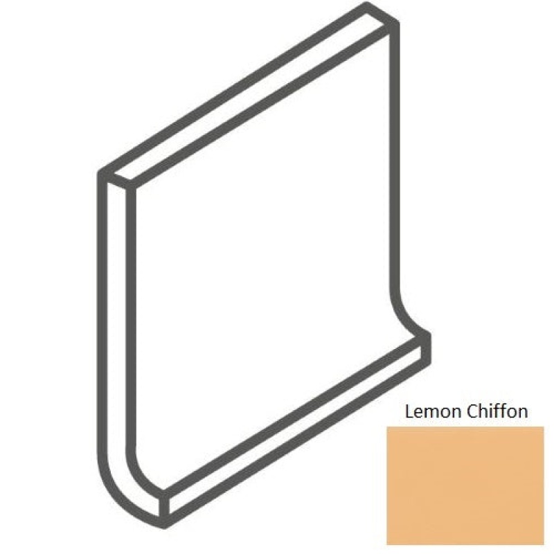 Bright & Matte Lemon Chiffon Ceramic Wall Trim - 4 1/4" X 4 1/4" Square Top Cove Base - Glossy
