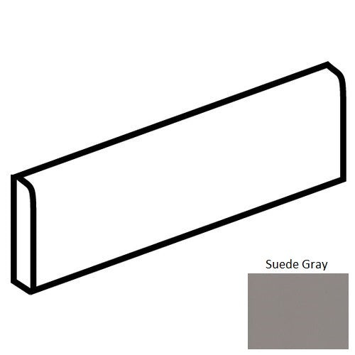 Color Wheel Linear Suede Gray Ceramic Wall Trim - 2 1/8" X 8 9/16" Bullnose