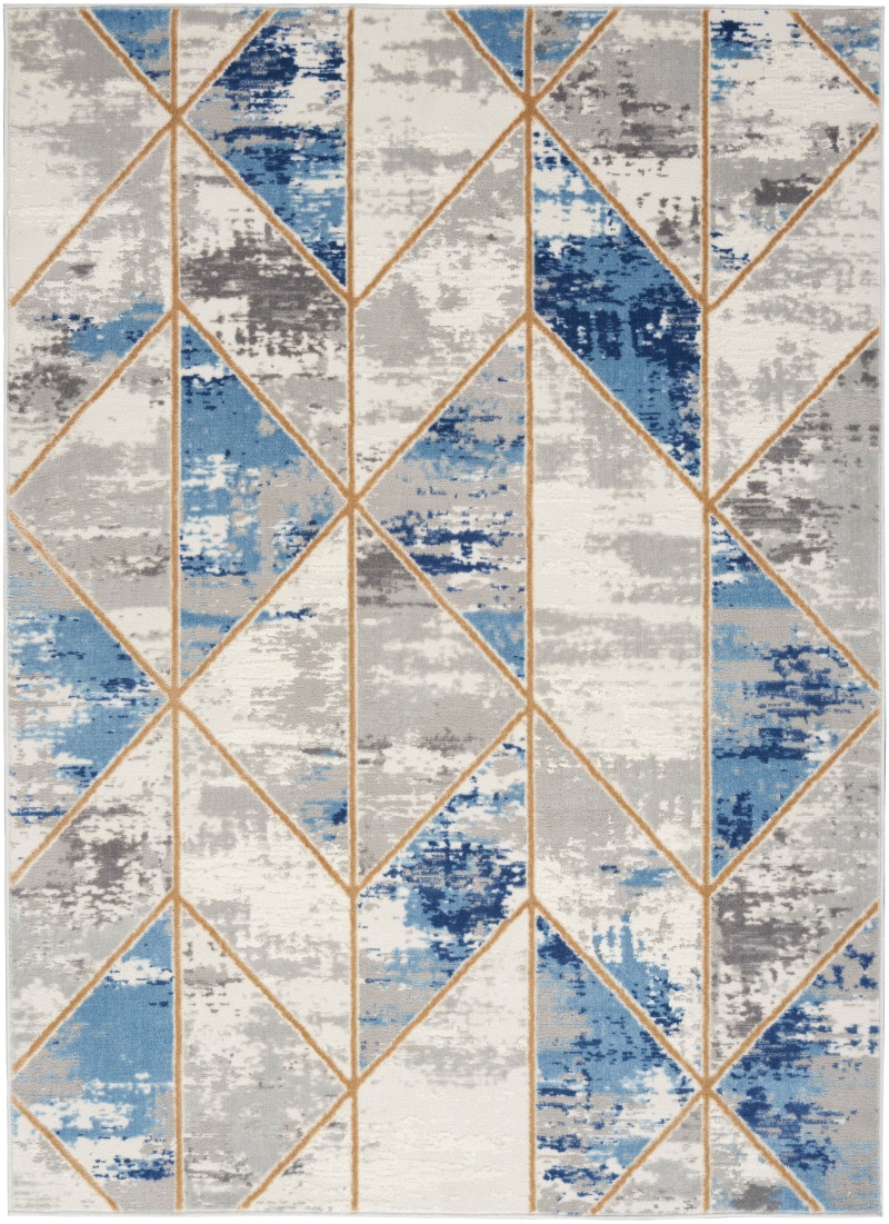 Elation Etn12 Grey / Multi Polypropylene Modern Area Rug