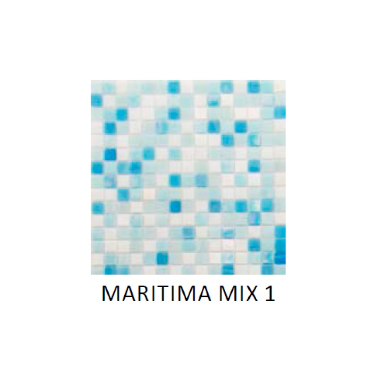 Mixes Maritima Mix 1 Glass Mosaic - 0.8" X 0.8" - Glossy
