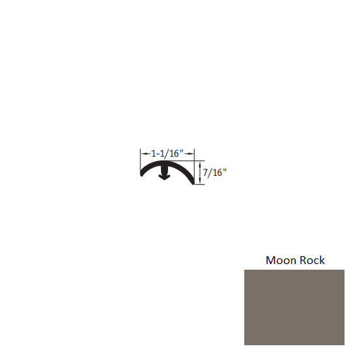Johnsonite Moon Rock Vinyl Moulding / Trim - 1 1/16" X 12 Ft (144") X 1/4" & 5/16" - 1/8" T Molding - T Molding