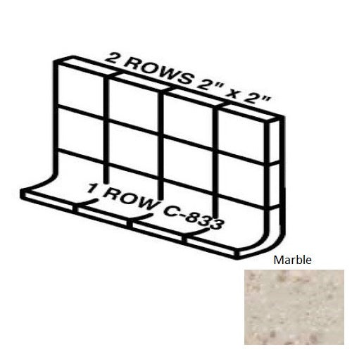 Keystones Unglazed Mosaic Marble Porcelain Wall Trim - 5" X 12" Built Up Base (Mb5a) - Matte