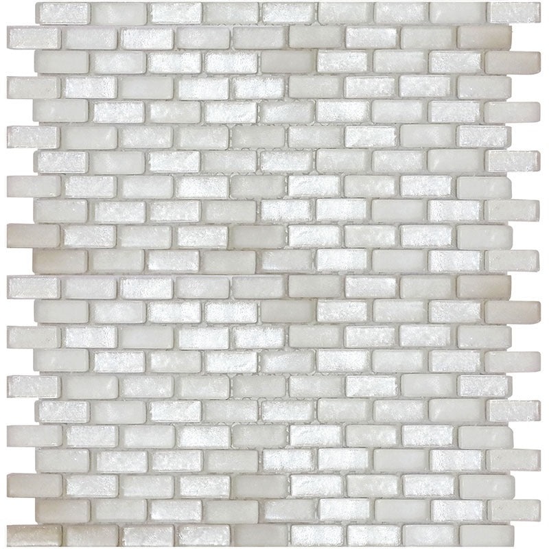 Alaska Glacier Brick Glass Mosaic - 0.5" X 1.2" Brick - Glossy & Matte
