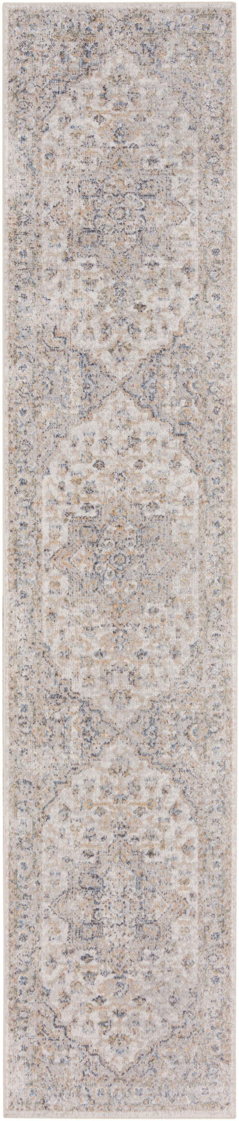 Astra ASW12 Silver Grey Polyester Vintage Area Rug – 12 Ft Runner