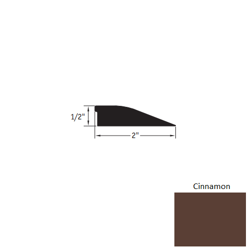 Johnsonite Cinnamon Vinyl Moulding / Trim - 1/2" X 12 Ft (144") Carpet Reducer - Carpet Reducer