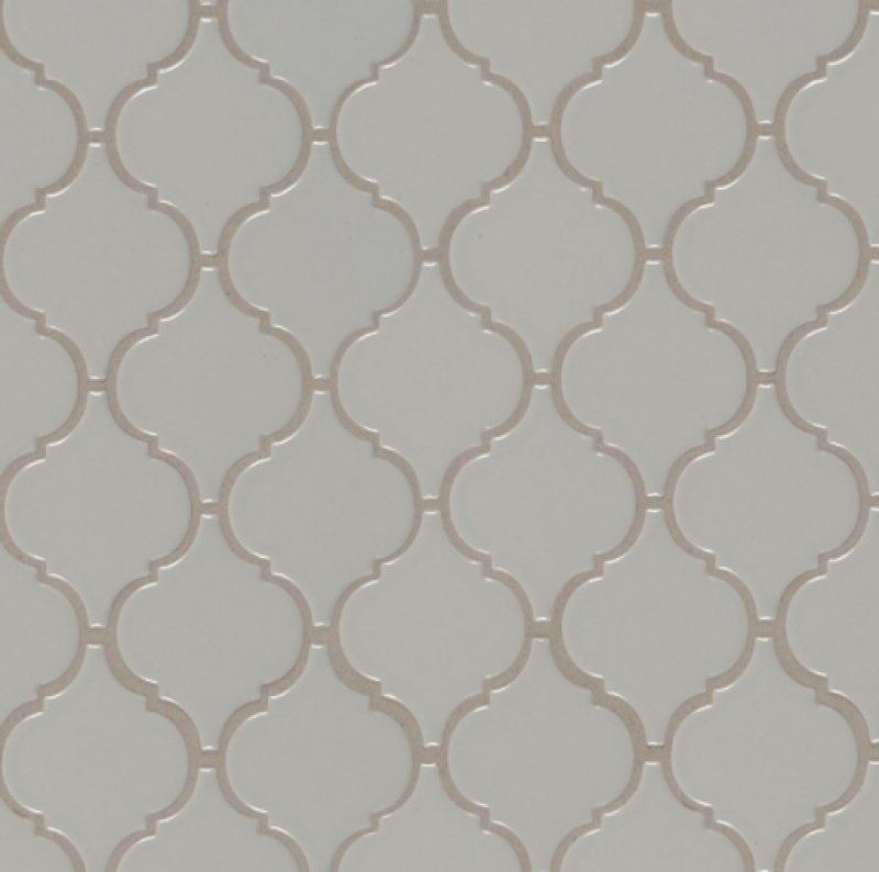 Domino Retro Gray Porcelain Mosaic - Arabesque - Glossy