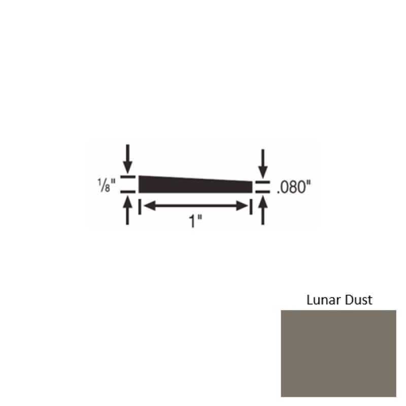 Solid 59 Lunar Dust Rubber Reducer Strip - 1" X 9 Ft (108") X 1/8"
