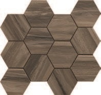 Paint Stone Brown Porcelain Mosaic - Hexagon - Polished