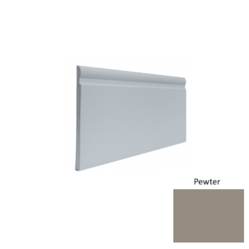 Contours #85 Fashion Pewter Rubber Profiled Wall Base - Satin