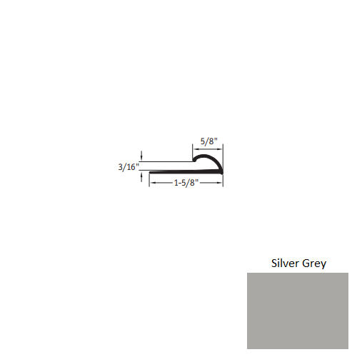 Johnsonite Silver Grey Vinyl Moulding / Trim