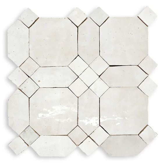 Zellige Classique Art In Atlas White Terracotta Mosaic