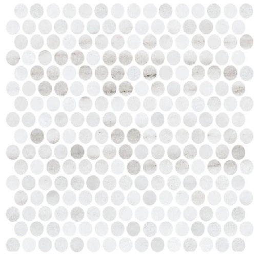 Classics 2.0 Calacatta Lincoln Porcelain Mosaic - 1" Penny Round - Matte