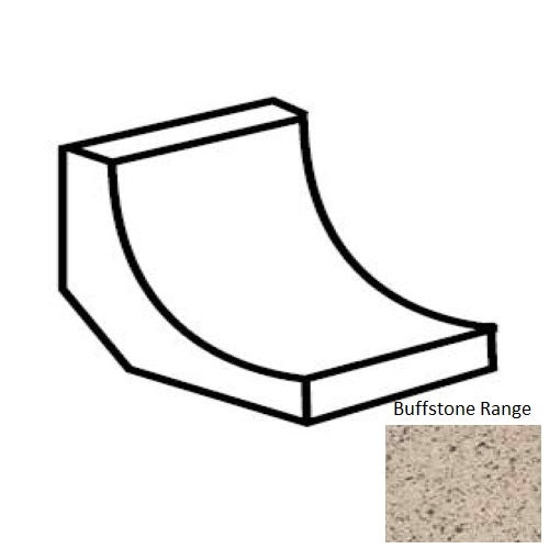 Keystones Unglazed Mosaic Buffstone Range 1" x 1" Cove Base - Matte