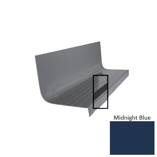 Flextones Midnight Blue Type 1776 With Flush Ribbed / Smooth Insert Distinct Designs Rubber - 20 1/2" X 72" Stair Tread - Rgt Radial Ii Raised Disc Design