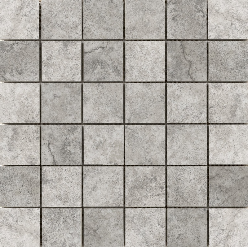 Toledo Silver Ceramic Mosaic - 2" X 2" - Matte