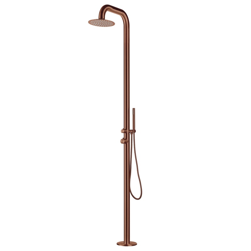 Stainless Steel Freestanding Outdoor Shower With Hand Shower
