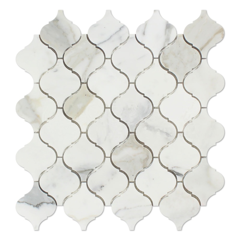Calacatta Gold Marble Mosaic - 3" Arabesque