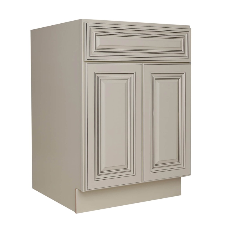 Antique White Wood Kitchen Sink Base Cabinet - 36" X 24" X 34.5" (Assembly Required) - Antique White
