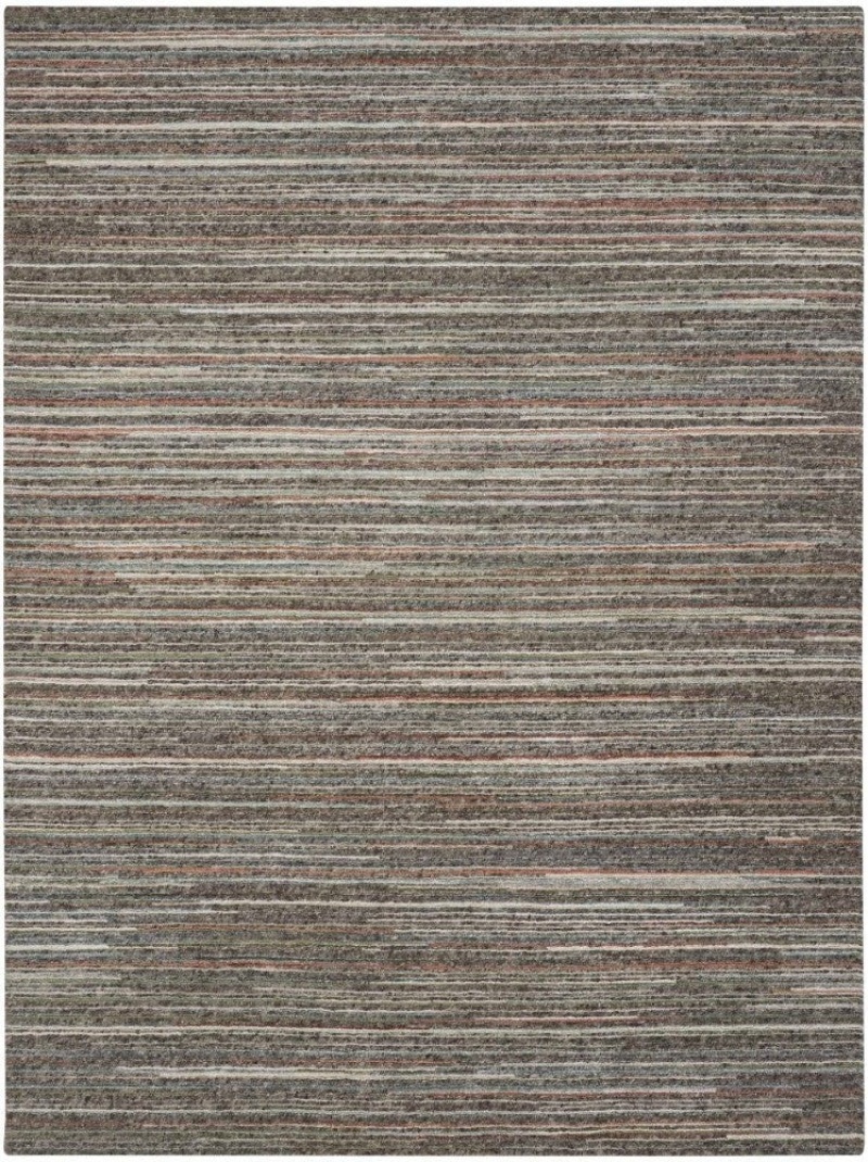 Plateau Grey Green Pae01 Wool Blend Contemporary Area Rug - 10 Ft X 14 Ft - Grey Green