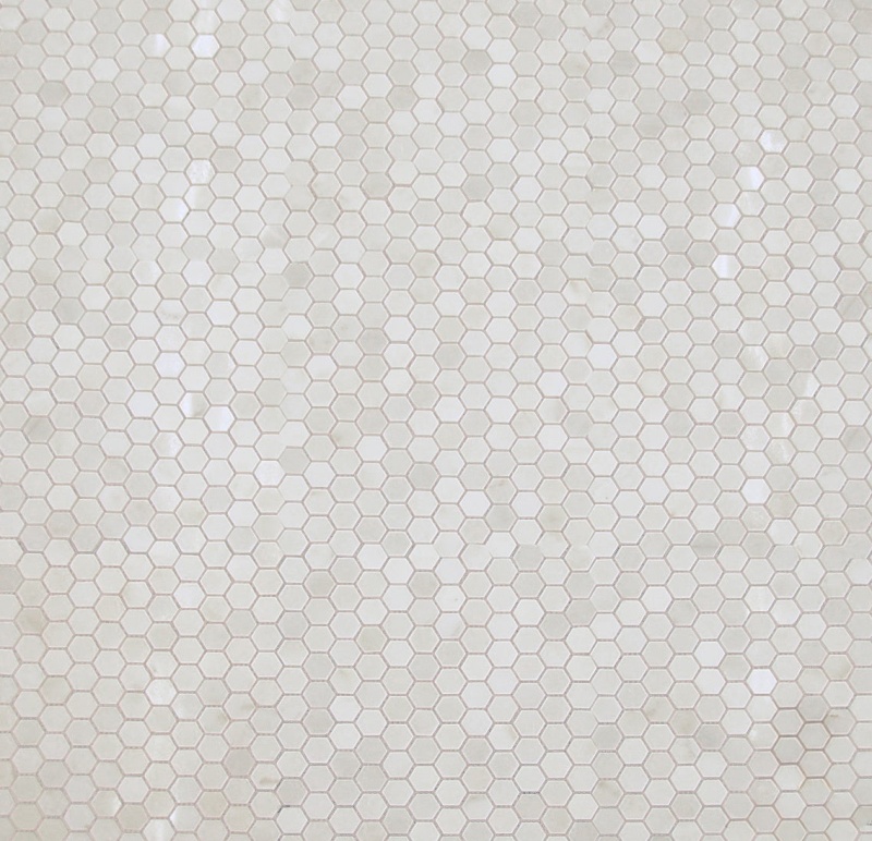 White Jade Marble Mosaic - 1" Hexagon - Polished