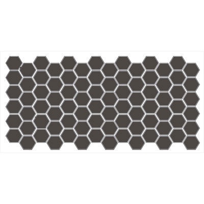 Unglazed Black 2" Hexagon Porcelain Mosaic