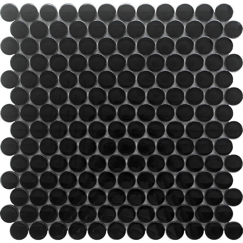 Color Palette Shadow Penny Glass Mosaic - 1" x 1" Penny Round - Glossy