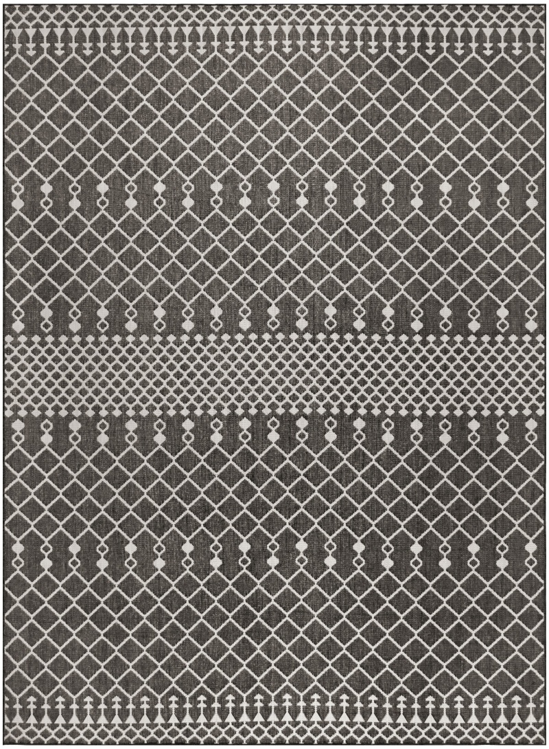 Positano Black Polypropylene & Polyester Modern Area Rug - 9 ft x 12 ft