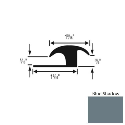 Flextones Blue Shadow Vinyl 160 Ceramic / Wood Carpet Transition - 3/8" X 12 Ft - Thermoplastic