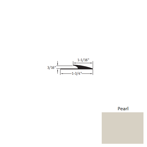 Johnsonite Pearl Vinyl Moulding / Trim - 1 1/16" X 12 Ft (144") X 3/16" Edge Guard - Edge Guard