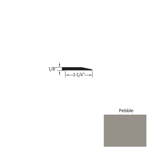 Johnsonite Pebble Vinyl Moulding / Trim - 1 1/4" X 3 Ft (36") X 1/8" Reducer - Reducer