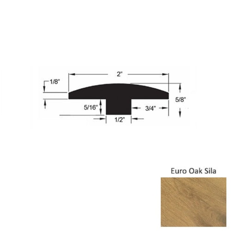 Terreno Euro Oak Sila Hardwood Moulding / Trim - 2" X 78" T Molding - Urethane
