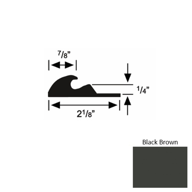Solid 41 Black Brown Rubber Tackless Carpet Bar