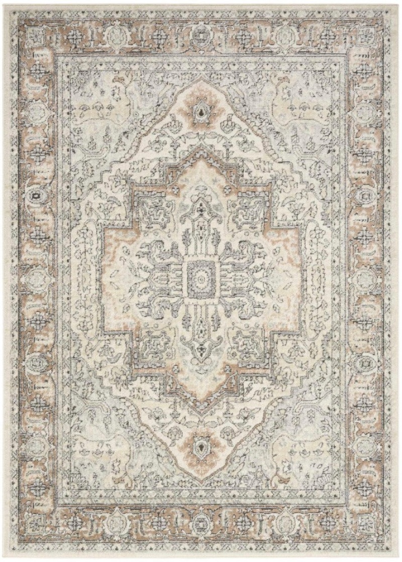 Quarry Ivory Grey Taupe Area Rug 2 Ft X 3 Ft