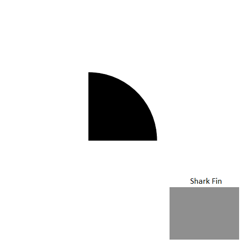 Johnsonite Shark Fin Rubber Moulding / Trim - 1/2" X 8 Ft (96") X 1/2" Millwork Quarter Round - Millwork Quarter Round
