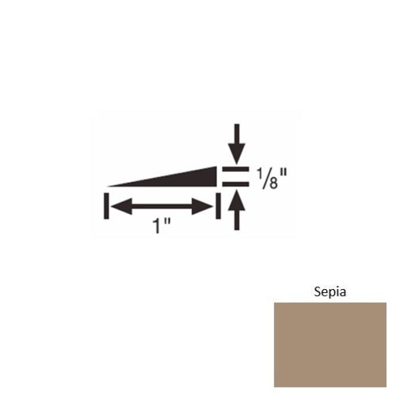 Solid 22 Sepia Rubber Reducer Strip - 1" X 9 Ft (108") X 1/8"