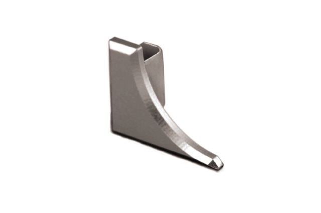 Dilex Ahka Left End Cap Metal Tile Edging Trim - Satin Nickel Anodized Aluminum - 1/4" X 1/2"