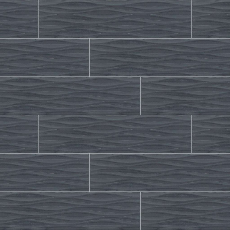 Lane Ave Midnight Porcelain Tile - Textured - 4" X 16"