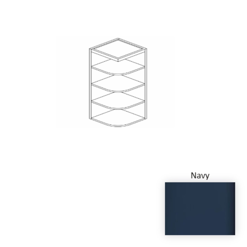 Navy Wood Kitchen Wall End Shelf