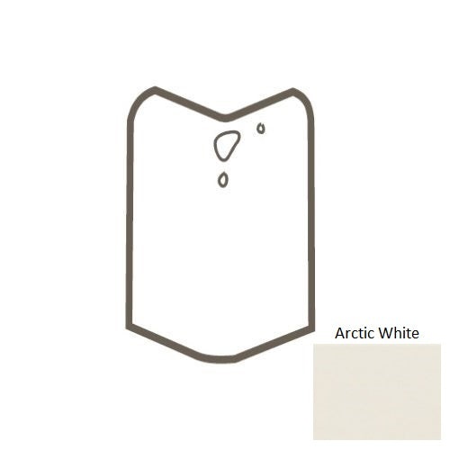 Keystones Unglazed Mosaic Arctic White Porcelain Floor & Wall Trim - 2" X 2" Round Cap Outcorner - Matte