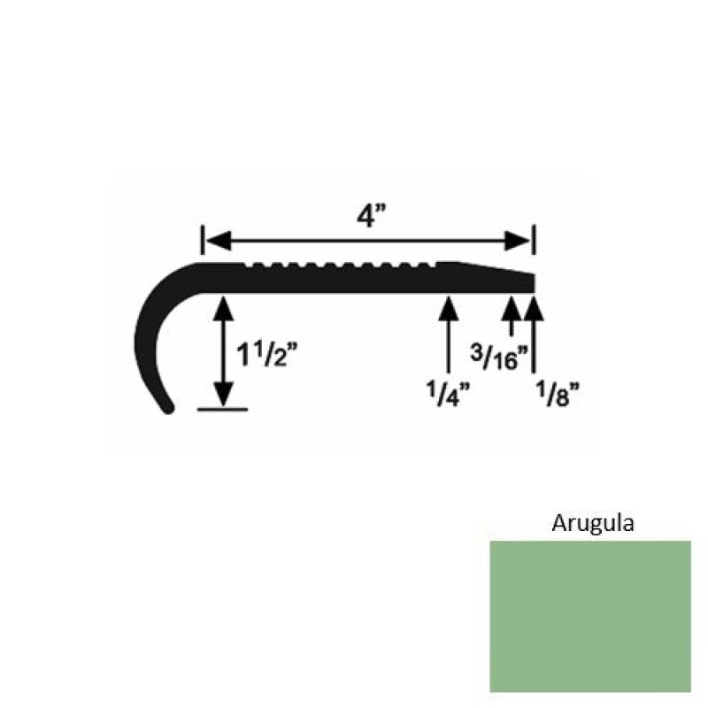 Solid 02 Arugula Rubber Commercial Stair Nosing (Rd) - 4" X 9 Ft (108")
