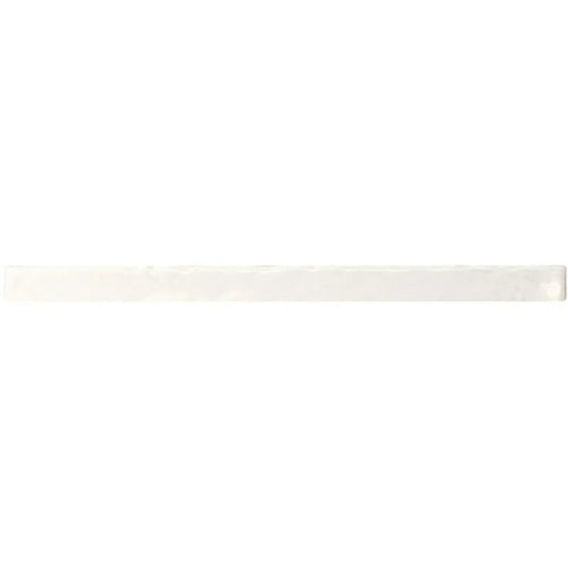 Duetto White Porcelain Floor & Wall Trim 0.5" x 8" Pencil