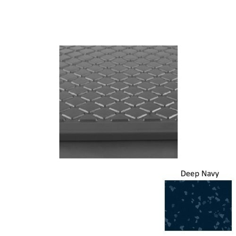Symmetry 31 Deep Navy Rubber (Rd) With Galley Red Abrasive Strip Stair Tread With Dupont Kevlar - Textured
