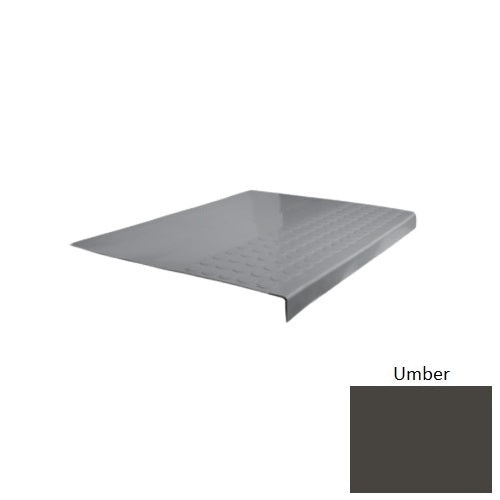 Flextones Umber Type 701 Distinct Designs Rubber - 12" X 72" Stair Tread - Rgt Radial Ii Raised Disc Design