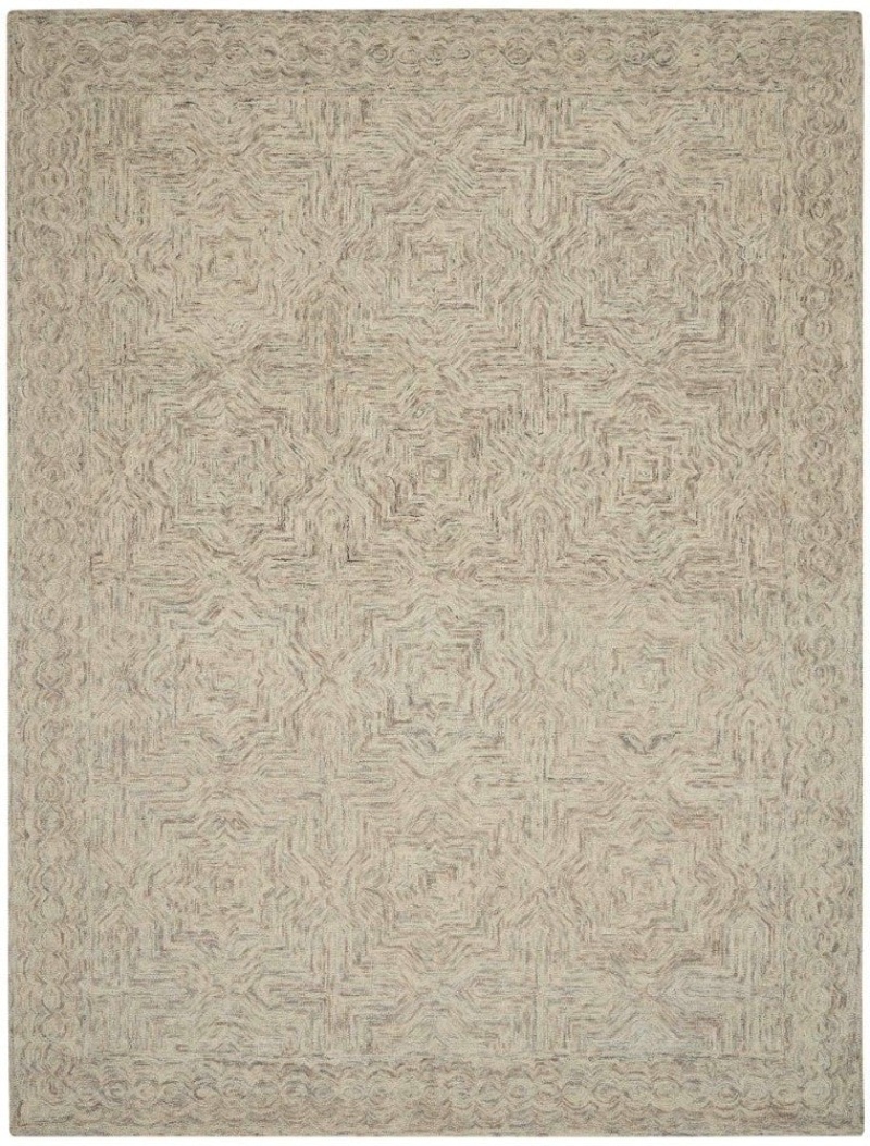 Interlock Blue Ivory Wool Bohemian Area Rug