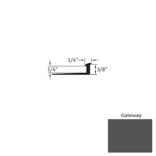Johnsonite Gateway Vinyl Moulding / Trim - 1/4" X 12 Ft (144") X 3/8" - 1/4" Slim Line Transition - Slim Line Transition