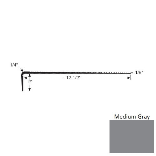 Medium Gray Vinyl Stair Tread, 12 1/2" x 48"