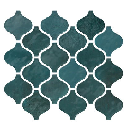 Mesmerist Mystique Ceramic Mosaic - 3" X 3" Arabesque - Glossy